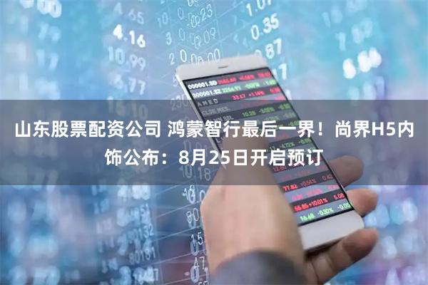 山东股票配资公司 鸿蒙智行最后一界！尚界H5内饰公布：8月25日开启预订